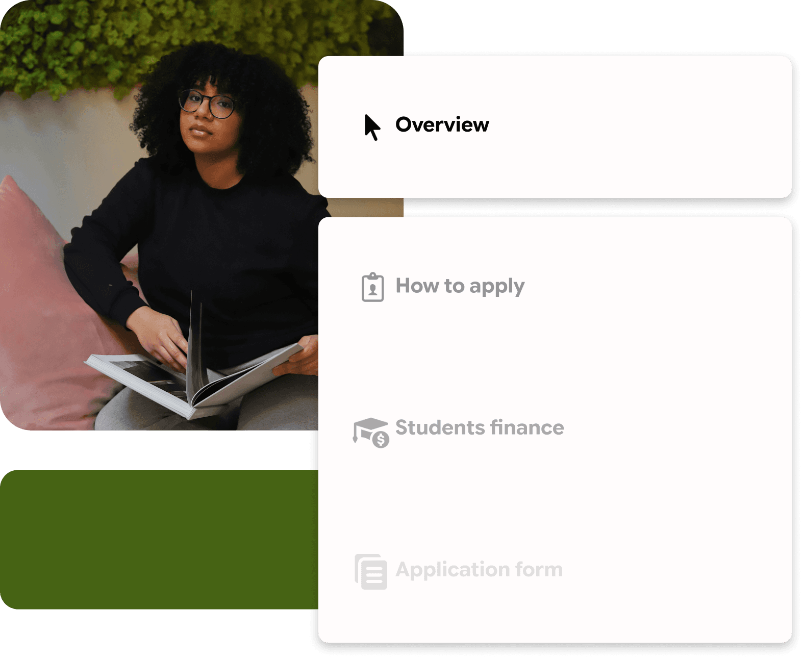 Student reading university blog and guides